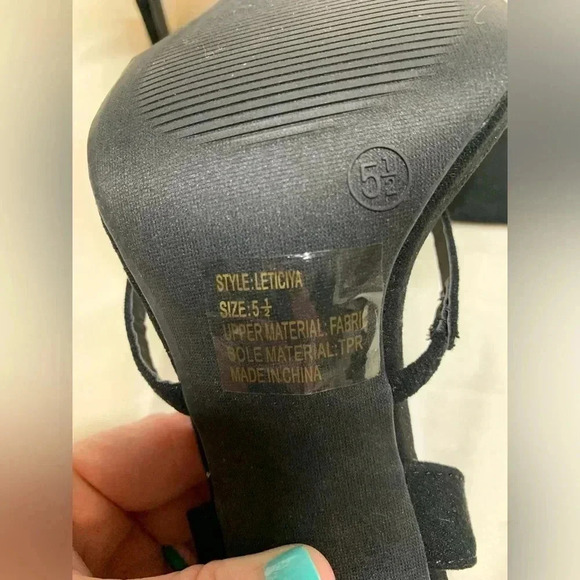 Women’s Lulus Black Suede Ankle- Strap Heels New in Box Size 5.5 - Picture 7 of 8